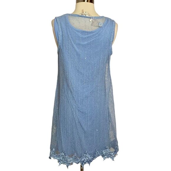 Simply Noelle Womens Blue Mini Dress Size S/M Sequins Mesh Lined Sleeveless - Picture 3 of 5